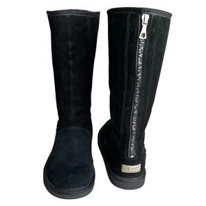 UGG Knightsbridge Tall Boots Zipper Bak Black Suede Women’s